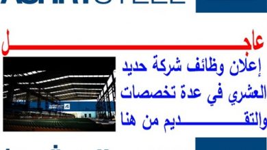وظائف حديد العشرى